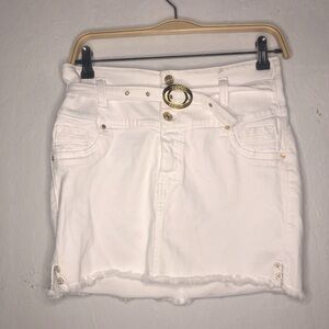 Eufforia White Denim Mini Skirt size 5